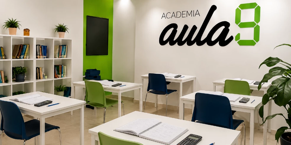 Aula preparada para clases en grupos reducidos